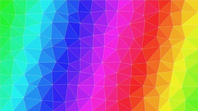 Abstract rainbow gradient background with low poly geometric pattern vibrant colors for design