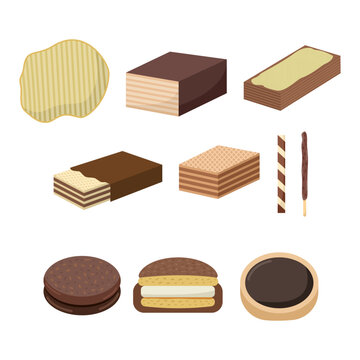 Set Flat Illustration Of Snack