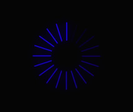Circle loading bule color animation. Progress bar , Seamless Loop and animated circle loading gif video on black Background. 4K Video