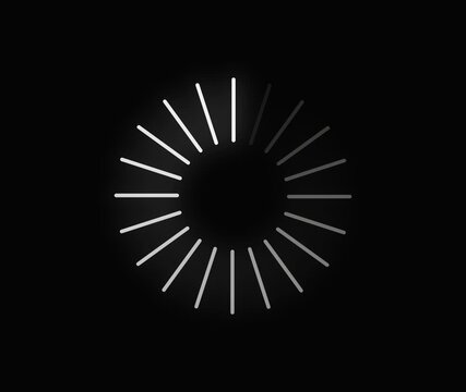 Animated spinning waiting icon circle loading gif video Motion graphic and animation .4K video on black background.. Clean loading indicator fits app,, and system interfaces. 
