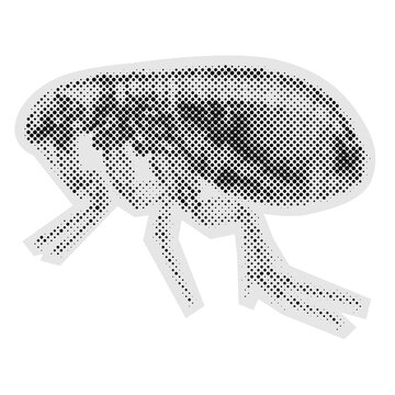 Halftone Style Illustration Of A Flea