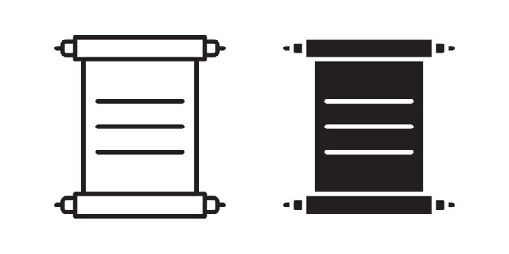 Scrolls icon flat outline in black