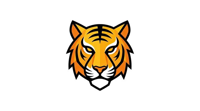 Illustrated tiger head mascot logo for sports.