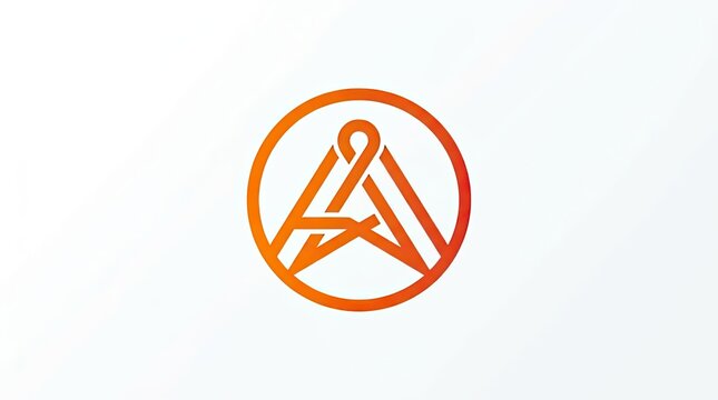 Orange circular letter A mountain adventure logo.