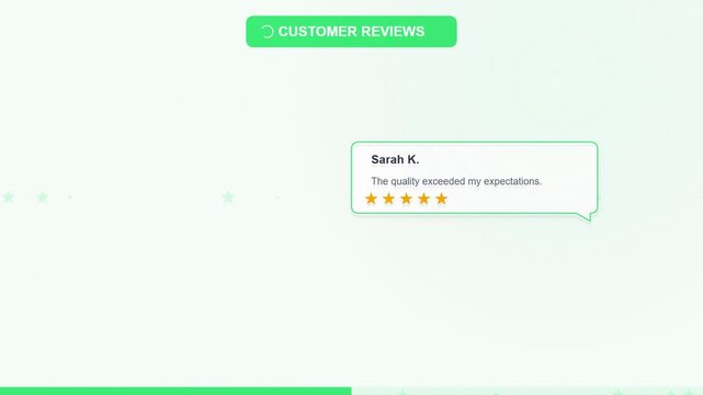 Real-Time Review Feedback Loop UI Animation with Customer Ratings and Continuous Service Improvement