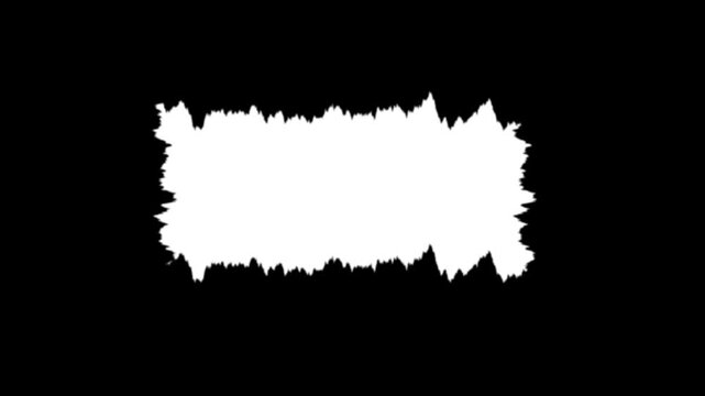 Dynamic white paper tear transition effect, matte reveal overlay for editing, grunge paper edge animation, alpha channel mask