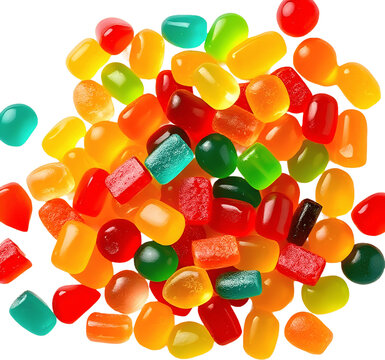 Bright Multi-Colored Gummy Bear Candy Collection Cutout