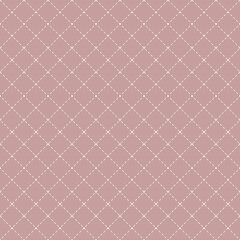 Obraz premium Quilted diamond stitch seamless pattern dusty rose padded cushion