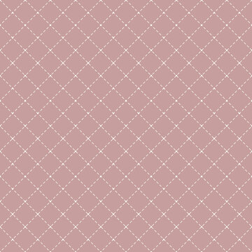 Quilted diamond stitch seamless pattern dusty rose padded cushion
