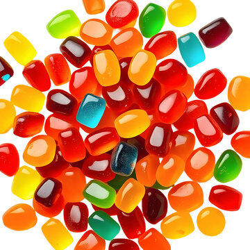 Colorful Assorted Fruit Flavored Gummy Candy Object