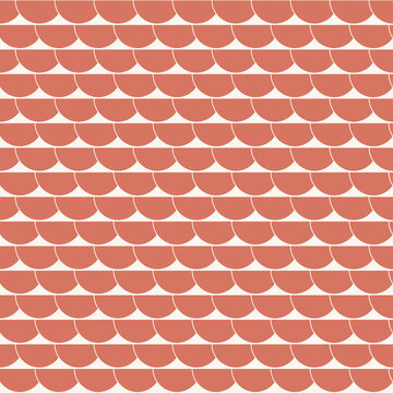 Scallop arch seamless pattern coral ivory fish scale semicircle