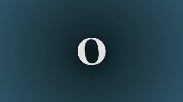 White 3d letter o pattern on dark teal background