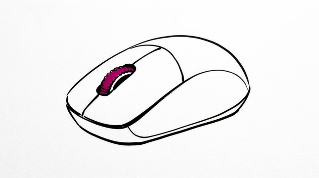 Pop art style illustration of a computer mouse with a scroll wheel