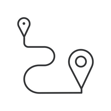 Route line icon. Editable stroke. Vector illustration