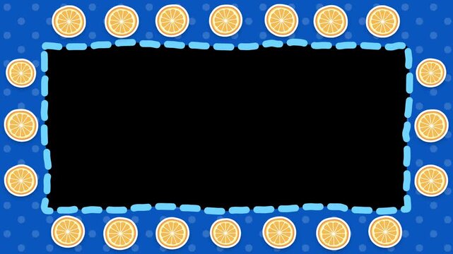 Cute Hand Drawn Lemon Border Loop with Alpha Channel
