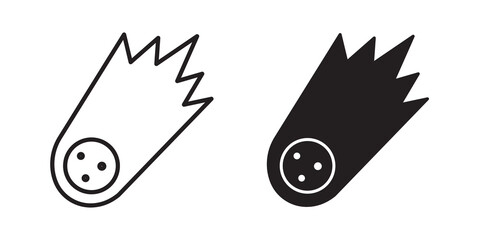 Comet icon flat outline in black © iconic