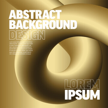 An abstract gold background featuring a flowing 3D shape and elegant curves. This abstract gold background is perfect for luxury design and modern wallpaper aesthetics.