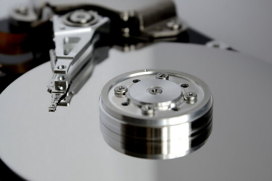 close up of hard disk drive