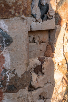 Close up of textures in a stone wall 