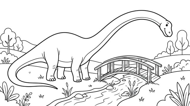 Diplodocus Outline Over Wooden Gigapixel Art Scale Wooden Gigapixel Art