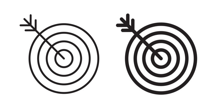 Bullseye icon flat outline in black