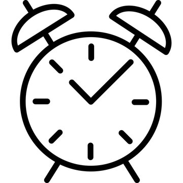 Retro Twin Bell Wind Up Alarm Clock Line Icon
