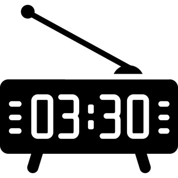 FM Radio Alarm Clock for Wake Up with Music Flat Icon