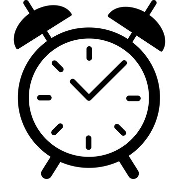 Retro Twin Bell Wind Up Alarm Clock Flat Icon