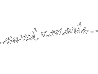 Minimalist Handwritten Sweet Moments Text on White Background © rahayu