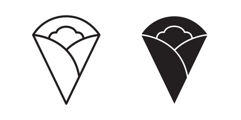 Crepe icon flat outline in black © iconic