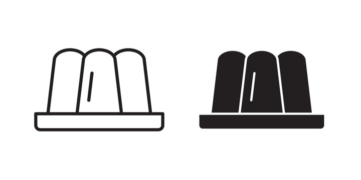 Jelly icon flat outline in black