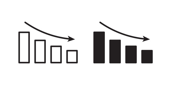 Chat arrow down icon flat outline in black