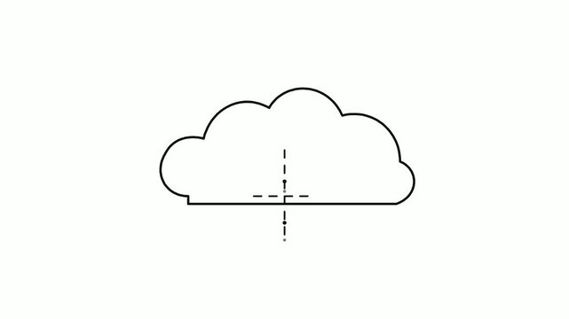 Cloud Computing Sync Icon Animation, Data Upload Download Line Icon Motion Graphic