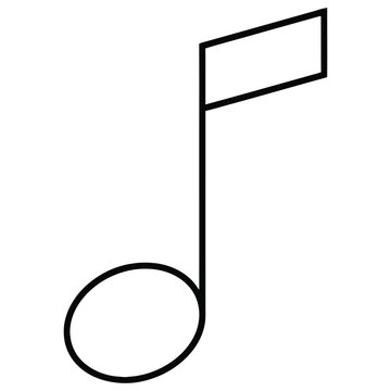 Simple outline musical note quaver symbol