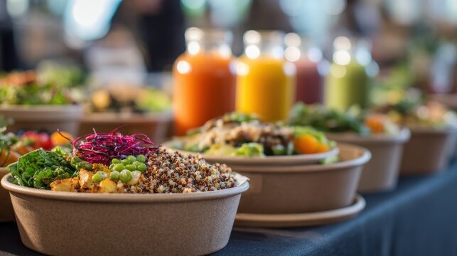 Healthy grab and go options at an educational conference for attendees to choose from during meal breaks