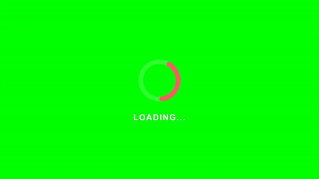 Modern Circular Loading Spinner Green Screen