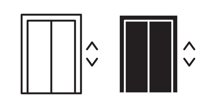 Elevator icon flat outline in black
