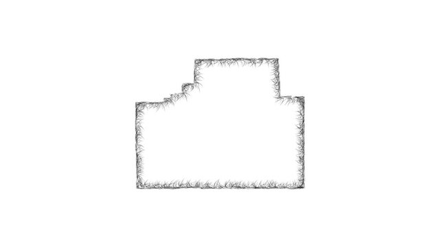 Sketch McLean outline map animation - smooth progressive reveal