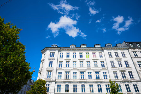 Building facade in the Old Town of Copenhagen, Denmark.