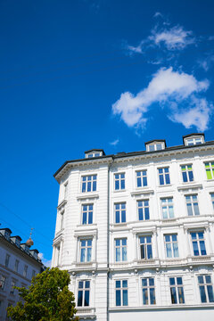 Building facade in the Old Town of Copenhagen, Denmark.