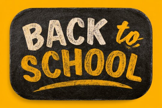 Back to school chalk text on blackboard background