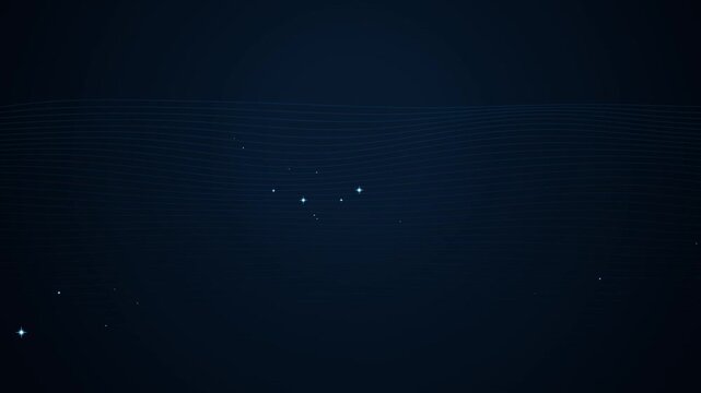 Tiny glowing particles drifting across deep blue background