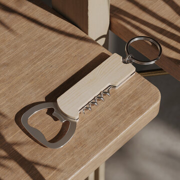 Wooden multi tool mockup. 3D rendering