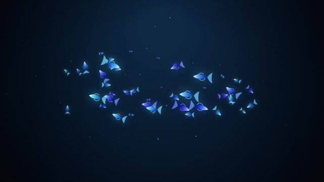 Blue glowing particle cluster floating in dark space