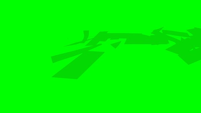 A 3D greenscreen animation of a stylized Saudi Arabia Saudi Riyal money stack completely breaking apart into flying banknotes. The SAR notes rise through the air before falling like money rain, collid