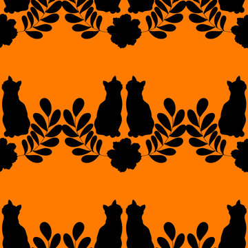 seamless pattern with cats