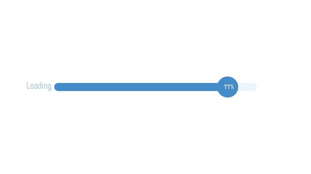 Progress bar loading percentage with a fill and a circular marker animation, Waiting loading bar animated
