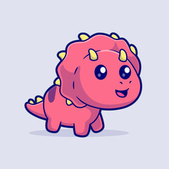Cute Baby Triceratops Dino Walking Cartoon  © catalyststuff