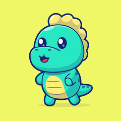 Cute Baby Dino Standing Cartoon  © catalyststuff