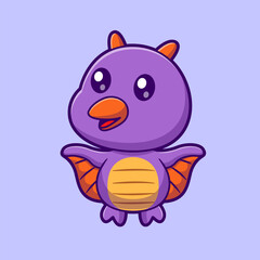 Cute Baby Bird Dinosaur Pterodactyl Flying Cartoon © catalyststuff